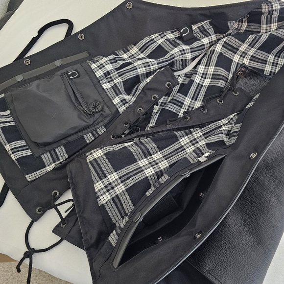 Xelement Unisex Black Leather Motorcycle Vest 4XL Conceal Carry Flannel Lined - Picture 14 of 16